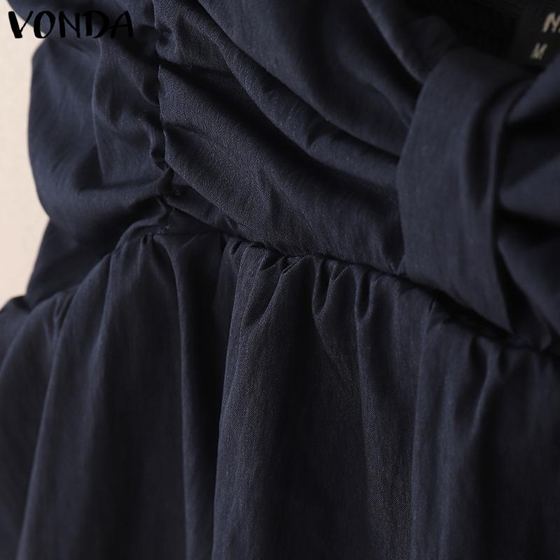 VONDA Women Strap Sleeveless Ruffled Back Elastic Casual Stretch Tank Tops