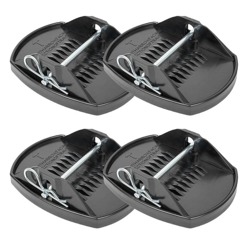 Kit de 4 Calços de Macaco para Caravana Nivelador Base de Roda Suporte de Perna Metal Preto+Plástico Para Autocaravanas Reboques Campers RV-A87Q
