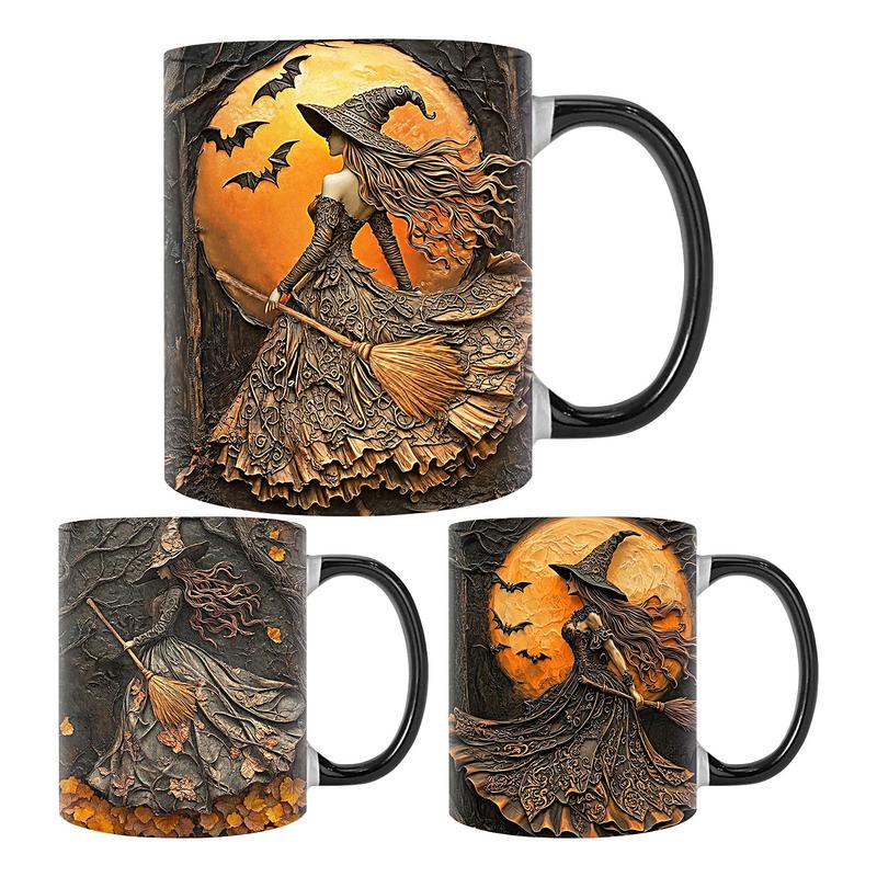 Caneca de Café Bruxa de Halloween 350ml Café Chá leite Canecas Casa Café da Manhã Copo de Leite Chá da Tarde Xícara de Chá Presentes de Halloween