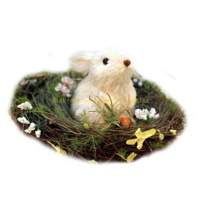 

Easter Decoration Rabbit Bunny Nest with Carrots Ornament Home Photo Props China Mainland