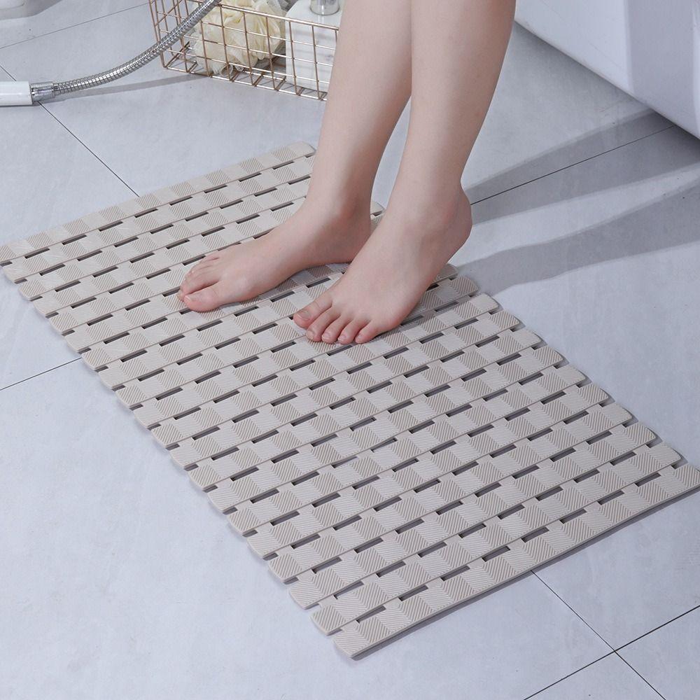 PVC Anti-slip Floor Mat Draining Hole Bathroom Foot Pedal Flodsable Shower Foot Scrubber Hotel