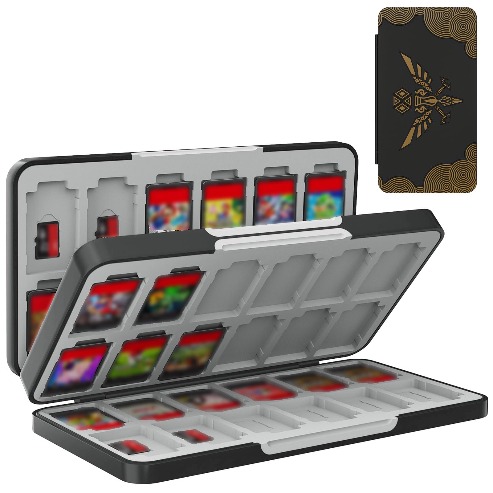 

Мягкий чехол ATiC для модели Switch OLED с отсеком для карт вмещает 48 карт Micro SD для Switch одновременно, коробка для хранения игровых карт, хранение карт, ударопрочный