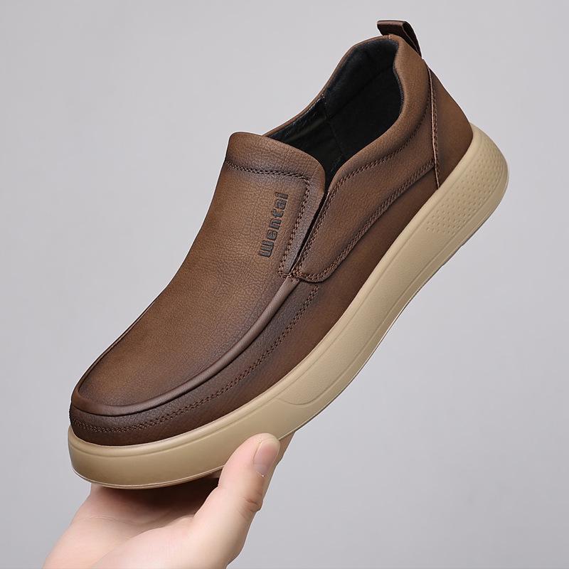 

Men s 2025 Autumn Casual Skate Shoes, Comfortable & Breathable Slip-on Loafers 41 коричневий