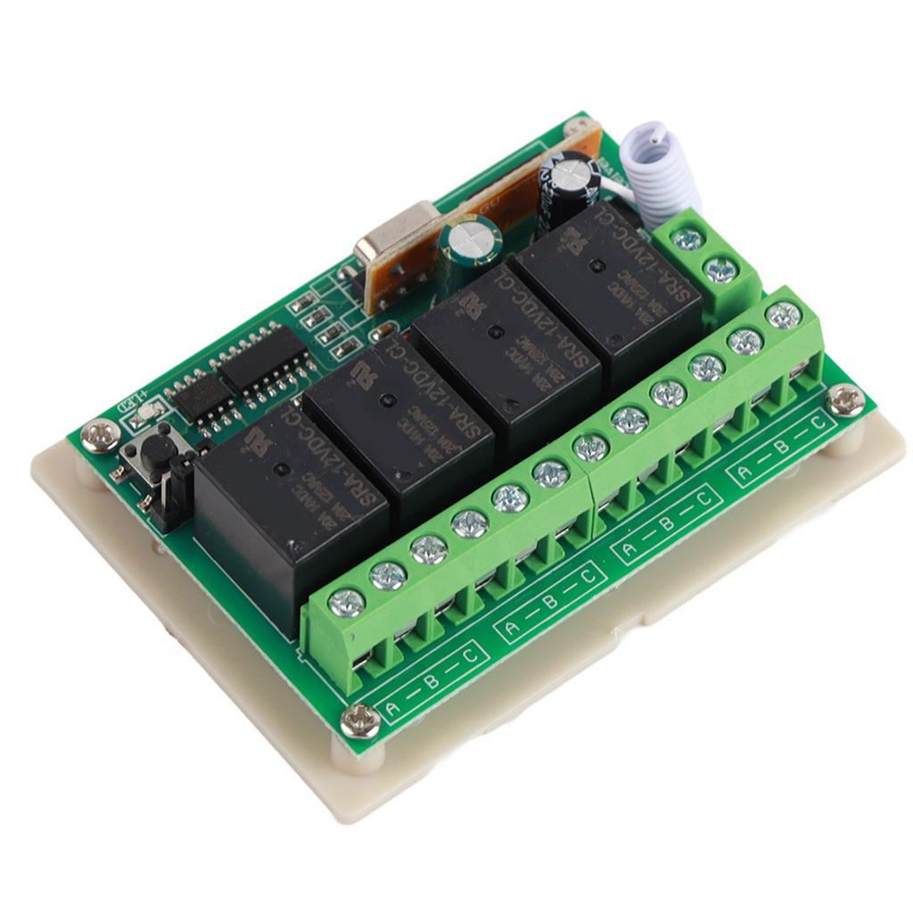 433MHz DC12V Relay 4CH Wireless Remote Control Switch with One Transmitter and One Receiver