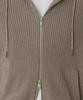 MUSINSA STANDARD Ribbed Knit Hooded Zip-Up [Heather Beige]