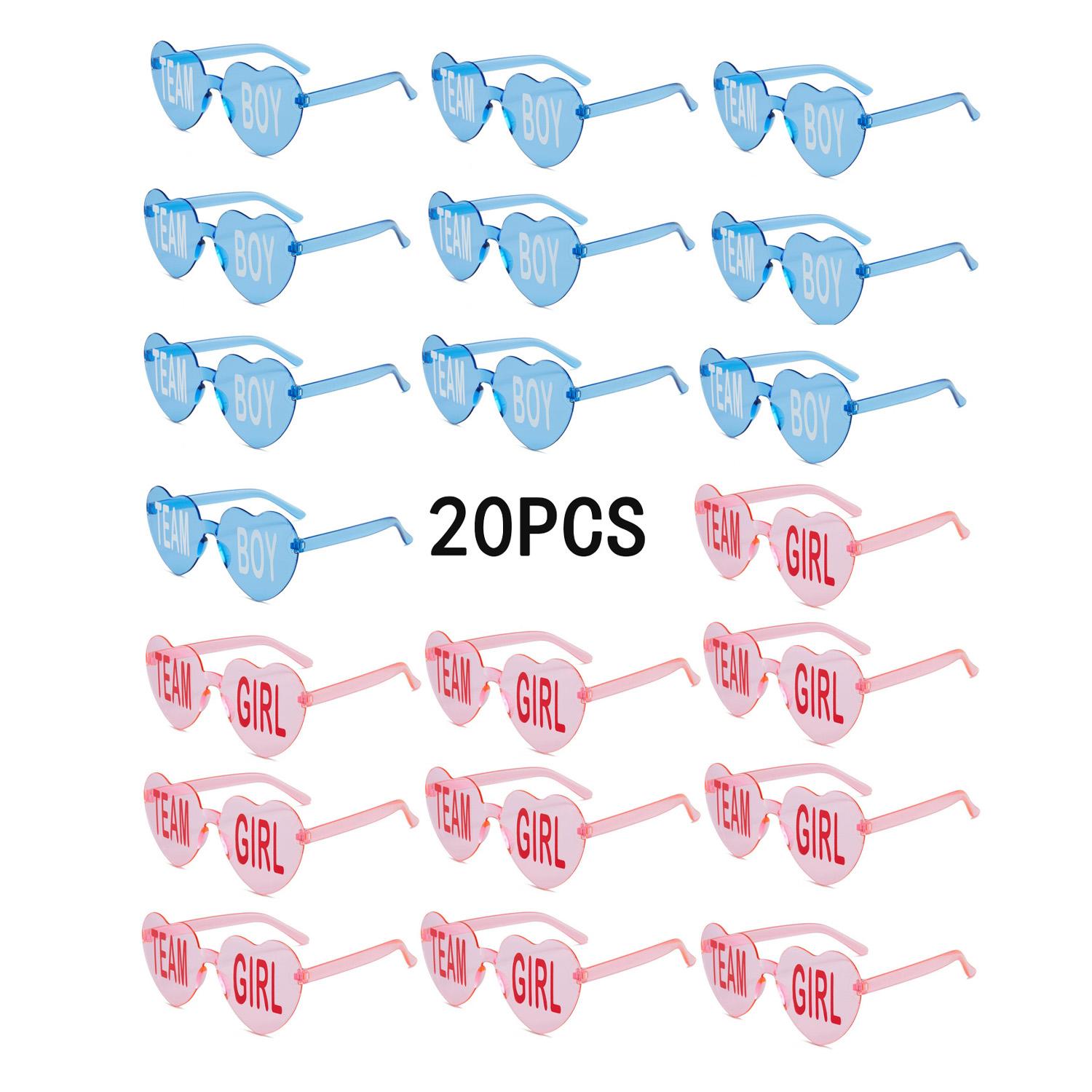 20 Pcs Heart-shaped Sunglasses Women Love Cat Eye Frameless Color Lens Party Travel Accessories
