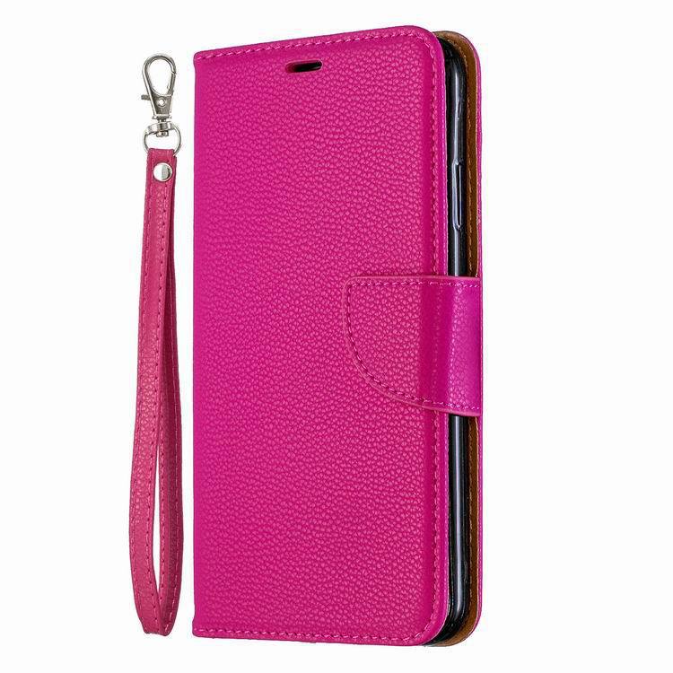 

Подходит для iPhone 15 Pro Litchi Pattern Solid Color Leather Cover 13 Flip Phone Case 7P Anti Drop Protective Cover iPhone12-iPhone12pro 6.1 розы красного