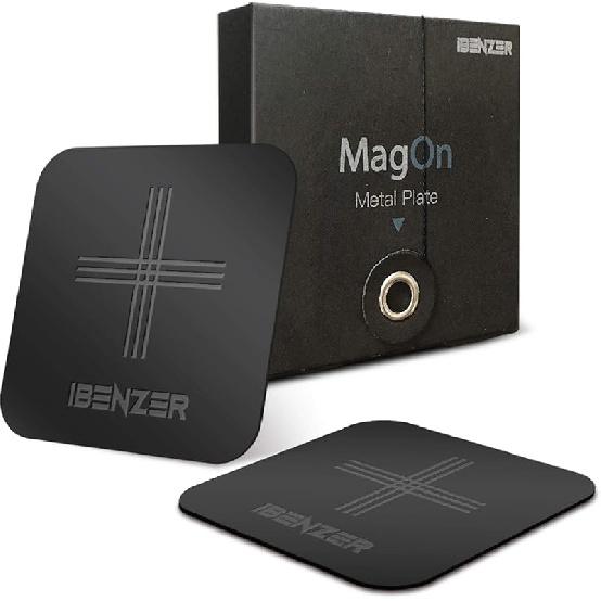 Metal Plate for Magnetic Mount, iBenzer MagOn Car Magnet for All Magnetic Phone Car Mount Holder or Magnetic Cell Phone Holder,2 Pack,Black,