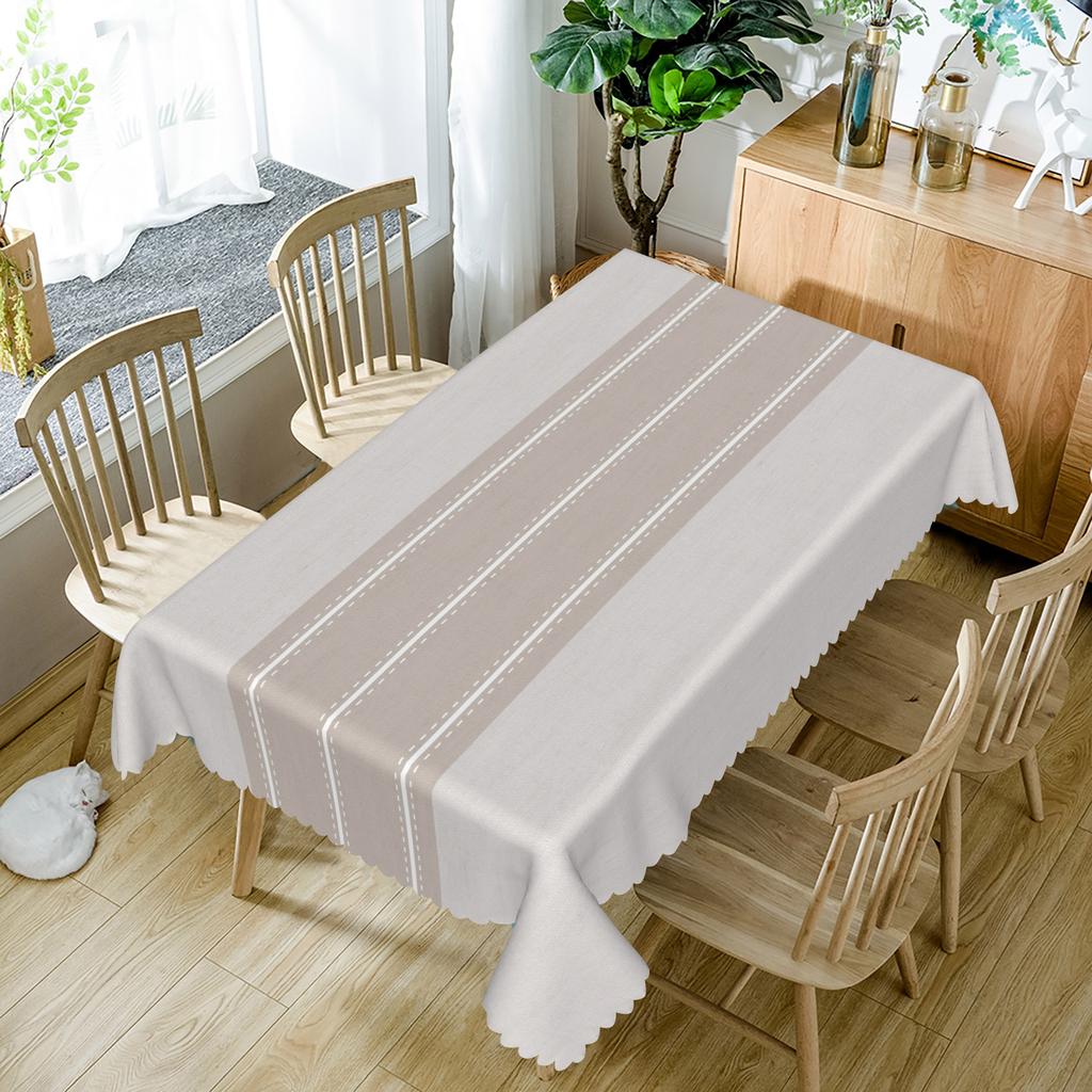Einfache Frische Tischdecke Floral Streifen Wasserdicht Esstischabdeckung Für Zuhause Outdoor Picknick Küche Urlaub Party Dekoration