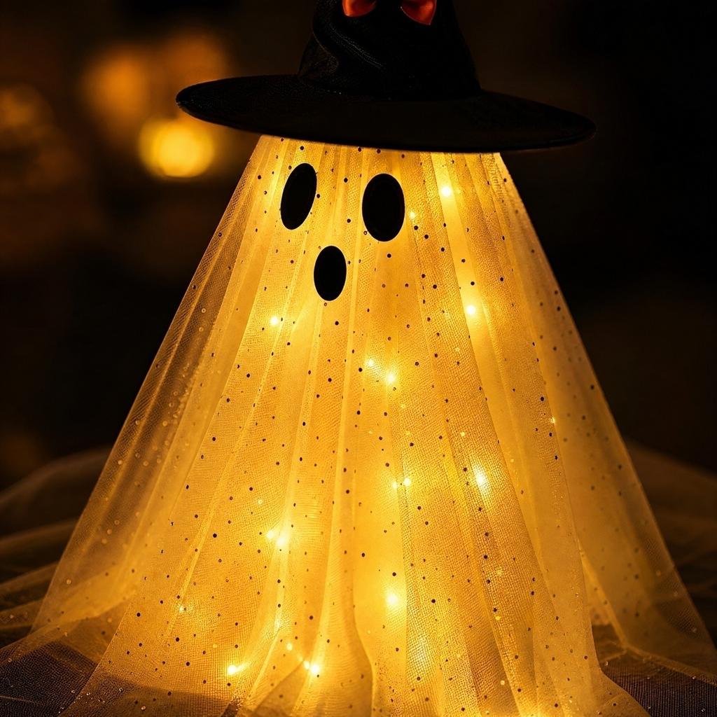 Halloween Decorations Set of 2 Glowing Hat and Standing for Indoor Outdoor Party Porch Decor (60cm)