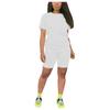 Women's 2 Piece Casual Sports Solid Color Suit Short Sleeve Top And Pants Set
