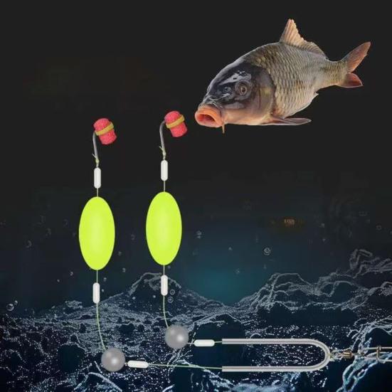 6/8Pcs Double Hook Reverse Bottom Rigs Portable Universal Easy To Use Fishing Hook Carp Fishing Hair Rigs