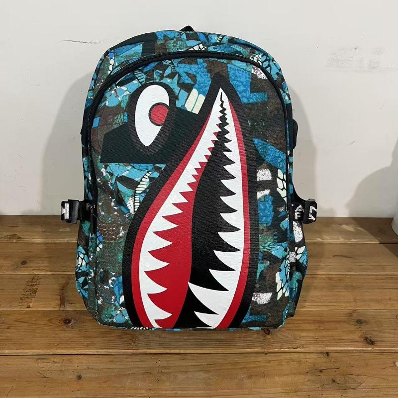 Shark Schoolbag Fashion Student Trend Korean Version of Children's Travel Light Backpack Backpack for Primary School Students Large Capacity