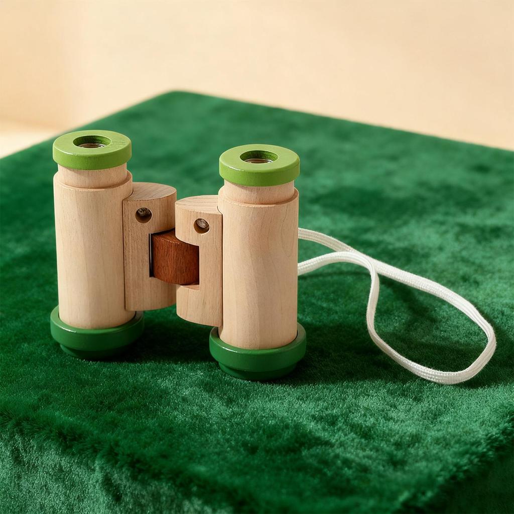 Toddler Telescope Wooden Adjustable Portable Binoculars Kids Camping Toys For Birthday Sports Camping Outside Play Easter