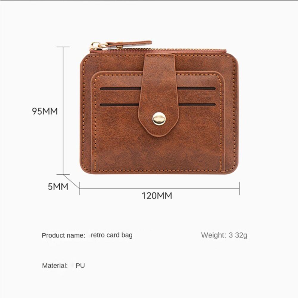 Simple PU Leather Women's Card Bag Zipper Large Capacity Men's Wallet Business Card Holder for Male And Female