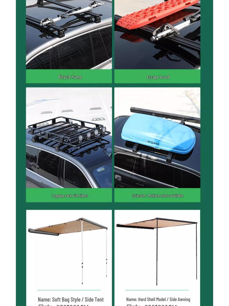 Compatible Roof Rack Crossbars Extension for Ideal L9/L8/L7 Models - Travel Suitcase Modification Accessories