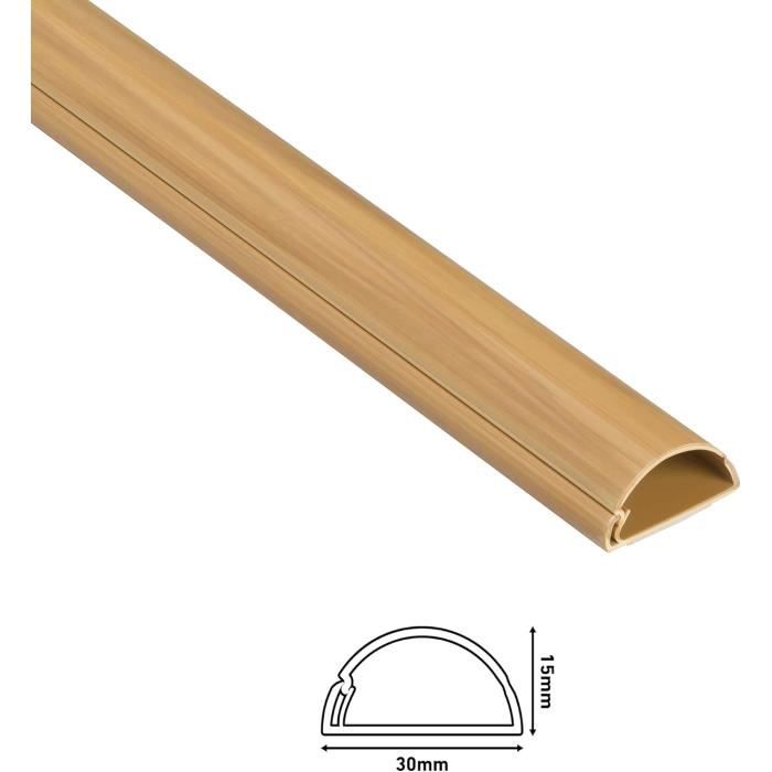 Goulotte électrique - D-Line - 1D3015O8 - Effet Chêne - 8 mètres - 30mm Largeur - 15mm Hauteur