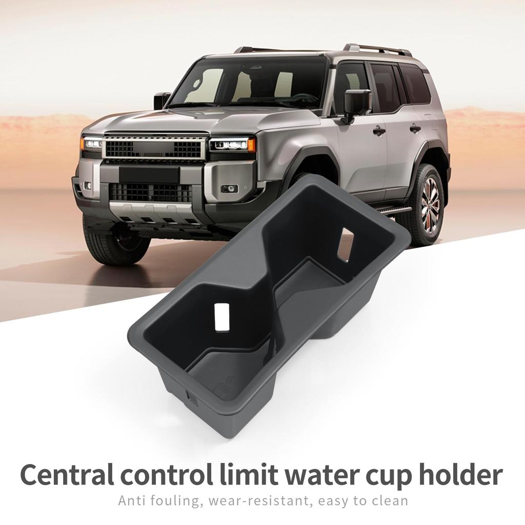 ZUNDUO Center Console Cup Box for Toyota Land Cruiser Prado 250 Series Includes Cup Console Storage Washable Black Holder/Storage (2024 Model) -