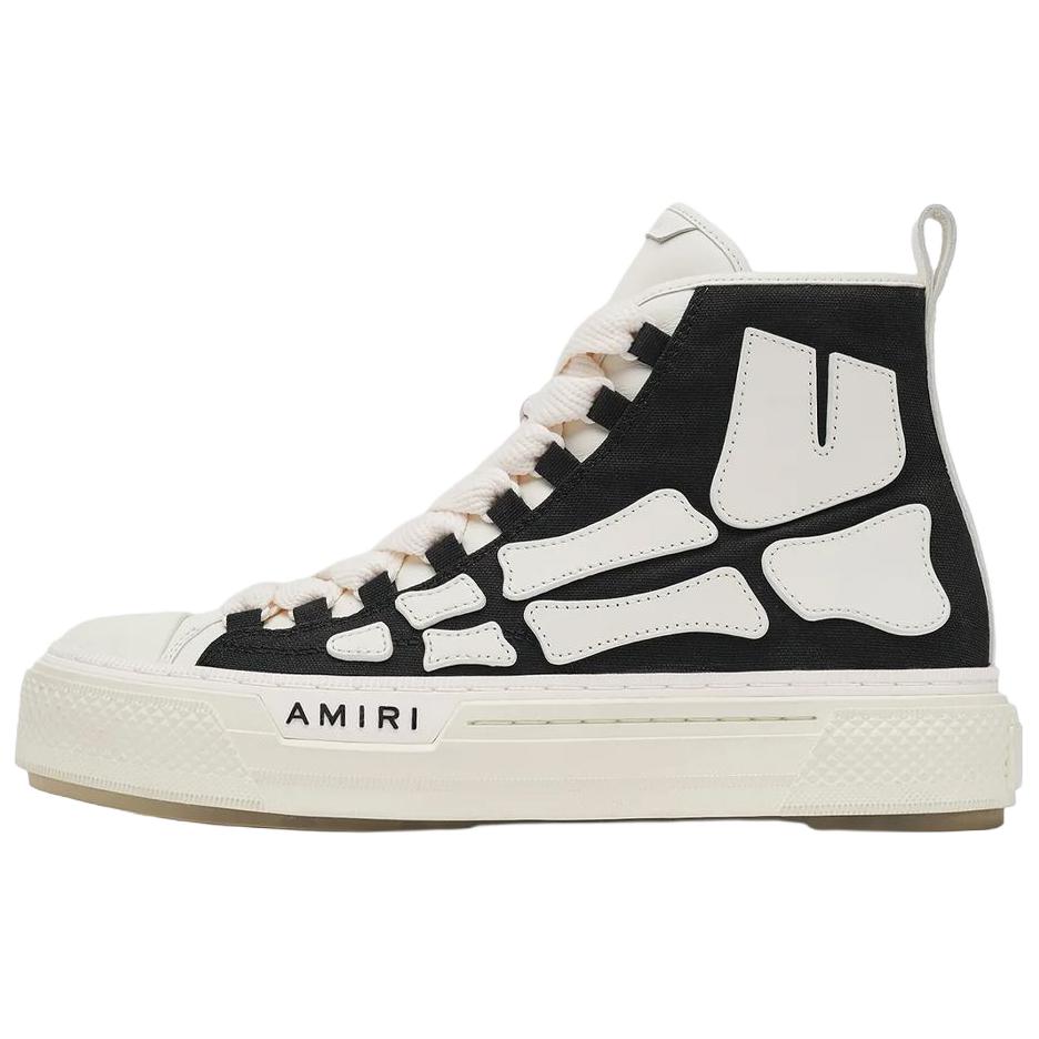 

AMIRI SKEL COURT HI High top Canvas Shoes Men s Black White AMFOSR1149-001 46