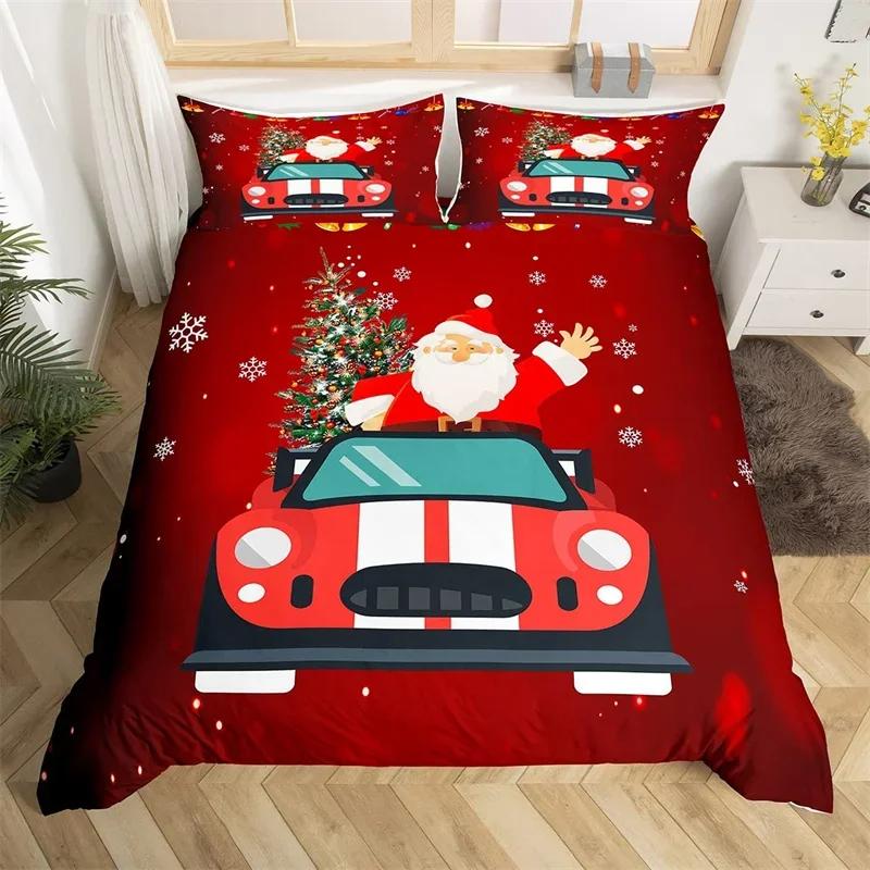 Santa Claus Bedding Set, Christmas Tree Duvet Cover Full Queen,Galaxy Starry Sky Comforter Cover Decor New  Quilt Cover