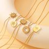 European Style Gold-Plated Titanium Steel Necklace with Rhinestone Sun and Star Design for Women – Elegant Clavicle Chain Jewelry