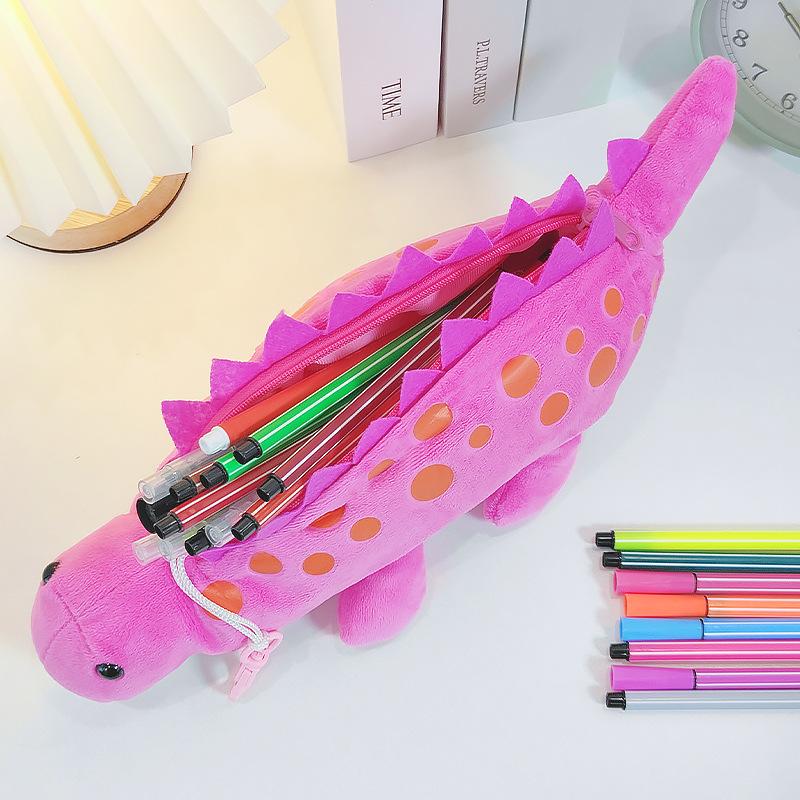 3D Pluszowe Zwierzę Dinozaur Piórnik Miękki Przechowywanie Artykułów Papierniczych Etui na Ołówki Dziewczynki Chłopcy Przybory Szkolne