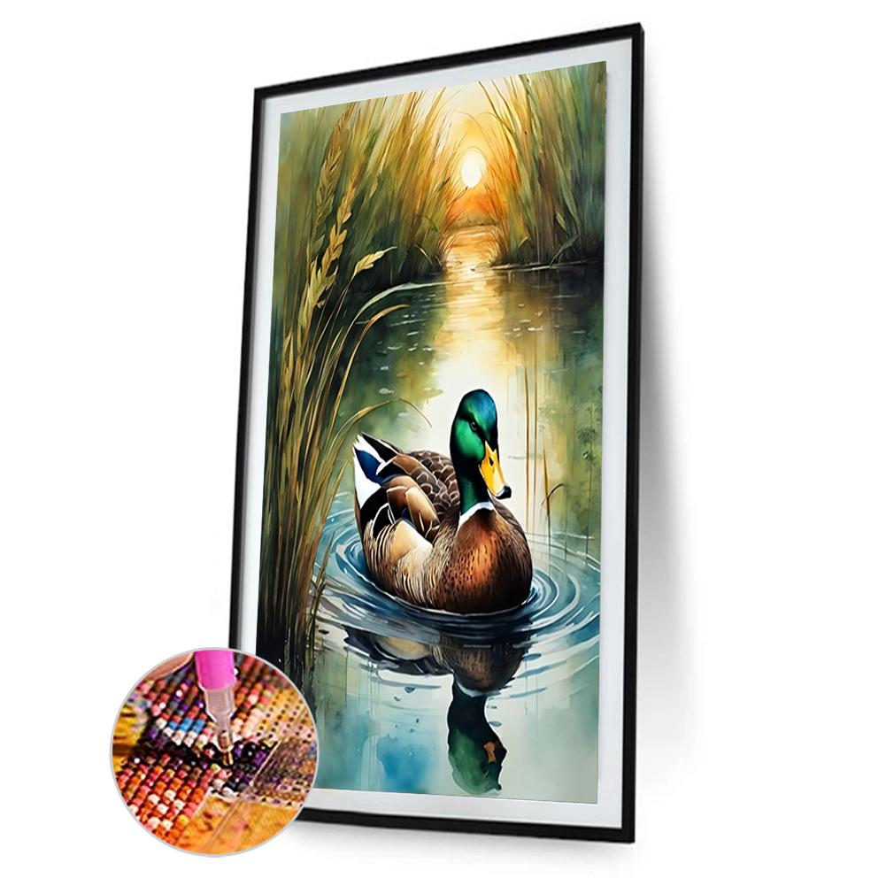 40x60cm Duck 5D DIY Full Drill Round Diamond Painting Kit for Home Wall Decor