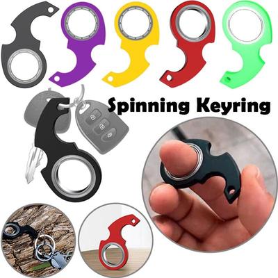 Teens Decompression Keychain Rotating Toy Keyring Spinner Toy Key Spinner Sensory Toy Spinning Keyring