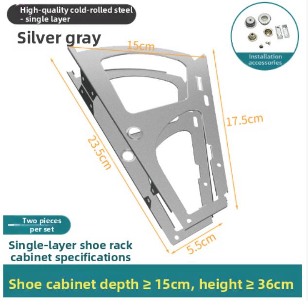 Flip Down Shoe Rack with Stainless Steel Frame and Silent Bearing Mechanism for Quiet and Efficient Closet Organization 1540₽