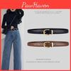 Gold Color Solid Buckle Decoration Women Casual Slim Waist Belt For Use Daily