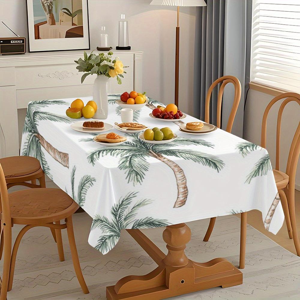Summer Palm Trees Tablecloths Waterproof Rectangle Tablecloth for Table Decor Palm Tree Table Cover for Kitchen Dining Party