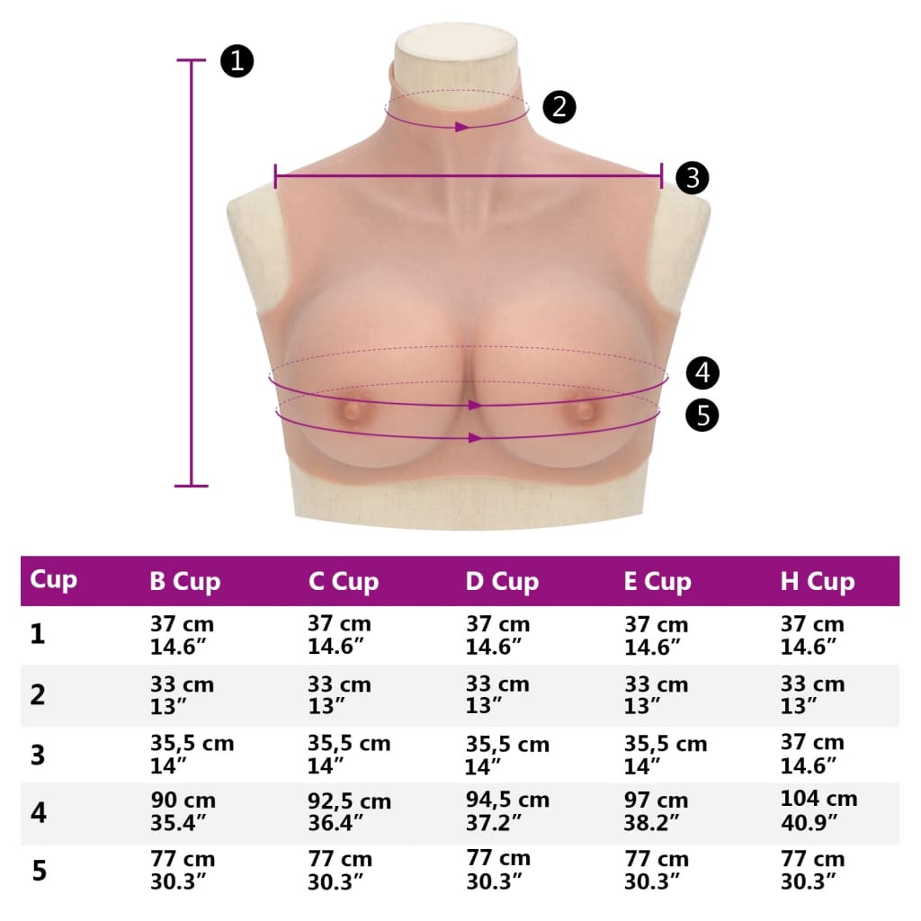 Silicone Breasts Natural Cup Size H