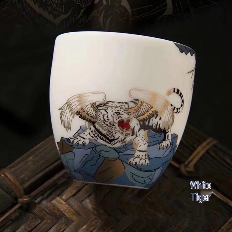 Four Elephants Mutton Fat White Porcelain Master Teacup