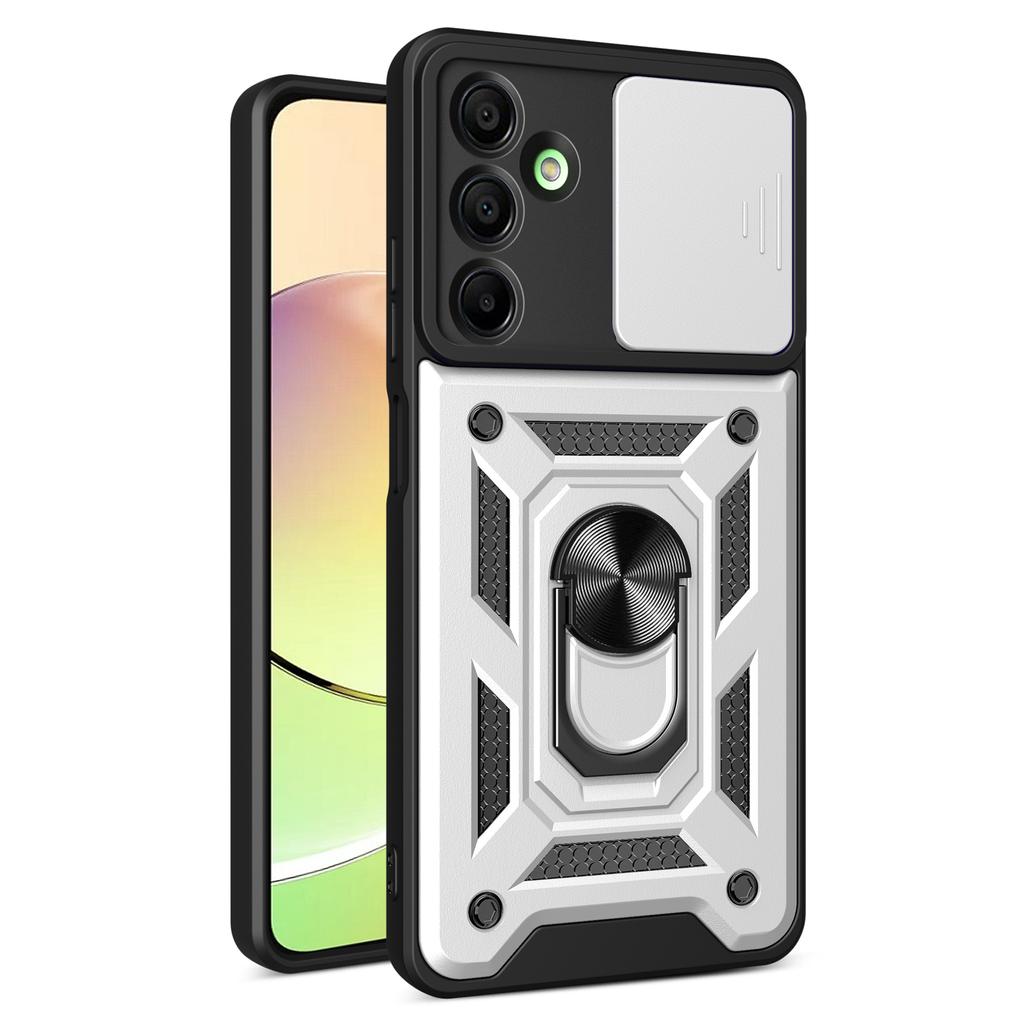 For Samsung Galaxy A16 5G/A16 4G Case with Slide Camera Lid PC+TPU Kickstand Phone Cover