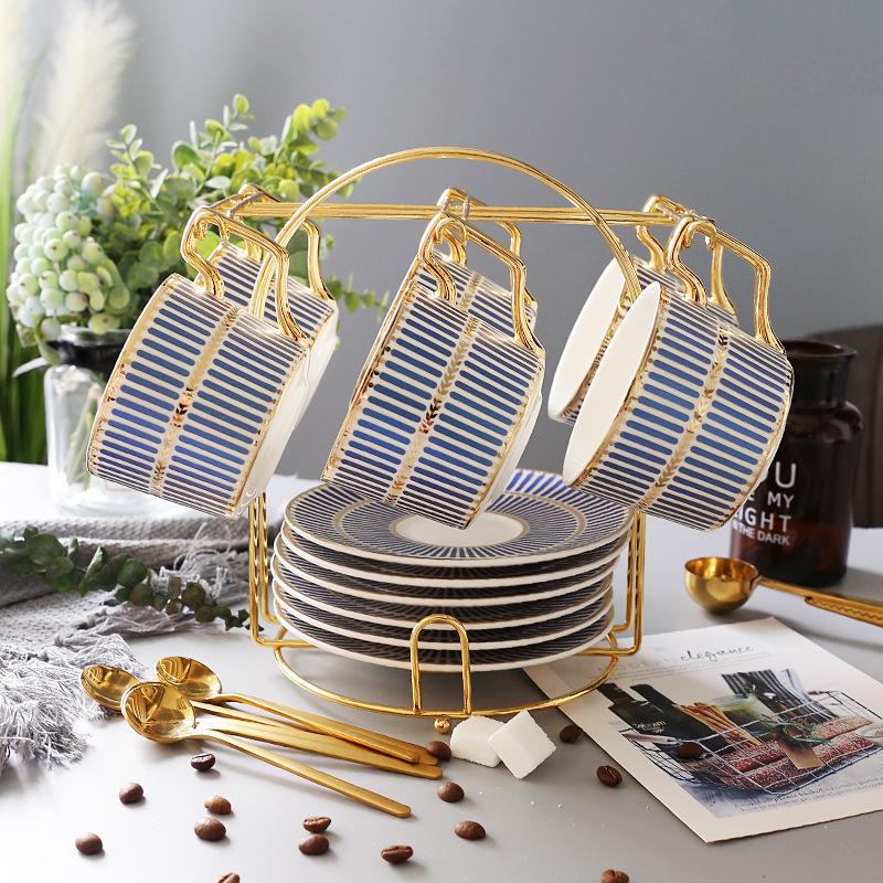 Ceramic Cup Coffee Cup Set British Style Afternoon Tea Tea Set Creative Cup Household With Saucer Spoon Holder