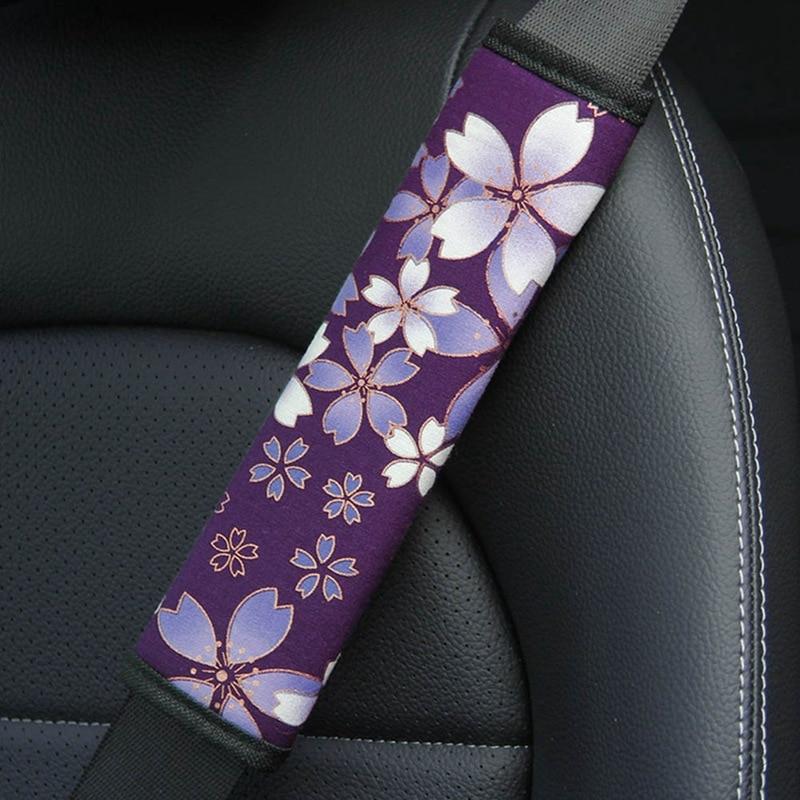 Cherry/ Plum Blossoms Car Truck Safety Belt Covers Safety Belt Shoulder Pads Protection Pad