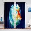 Koi Fish Ink Painting Goldfish Sheer Voile Curtains Window Treatment Chiffon Tulle Curtain for Kitchen Living Room Bedroom Drape