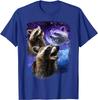 Funny 3 Racoon Moon Howling Raccoon Head Funny for Men Women Kid T-Shirt Casual Cotton Daily Four Seasons Tees Tshirt Streetwear