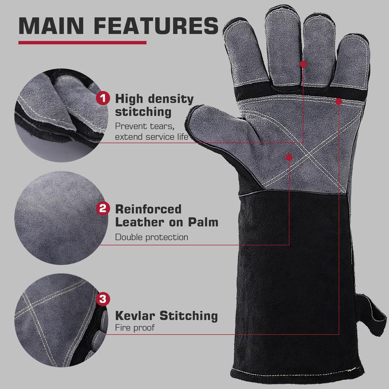 

ARCCAPTAIN 16 Inch Welding Glove Multifunctional Works Heat Resistant Mig/Stick/Tig Welder/Grill/Stove/BBQ Protective Gloves 2mm