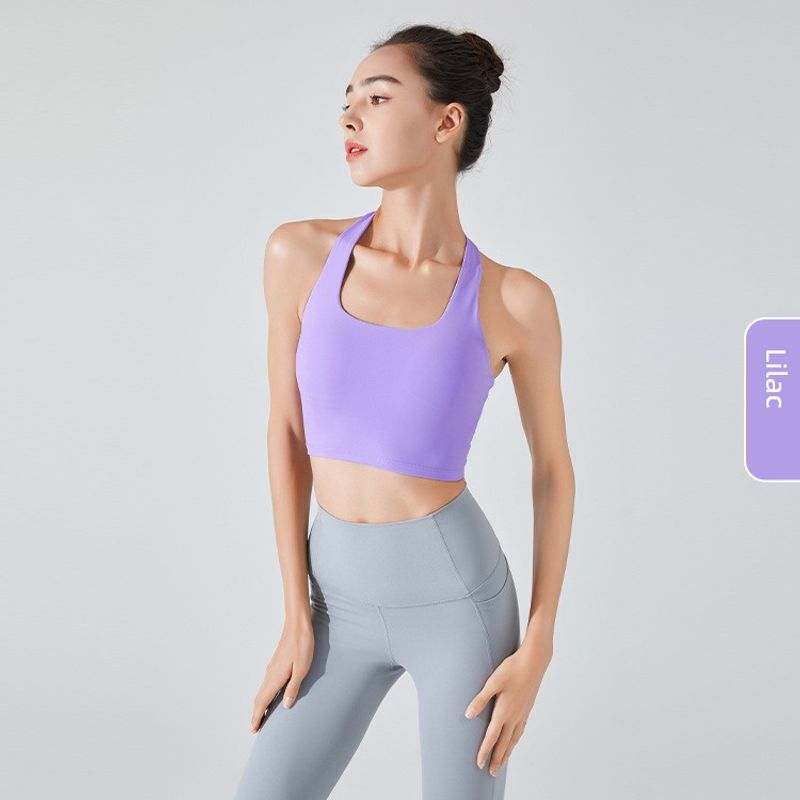 

Backless Professional Fitness Quick-Drying Sexy Sports Bra S Clove purple