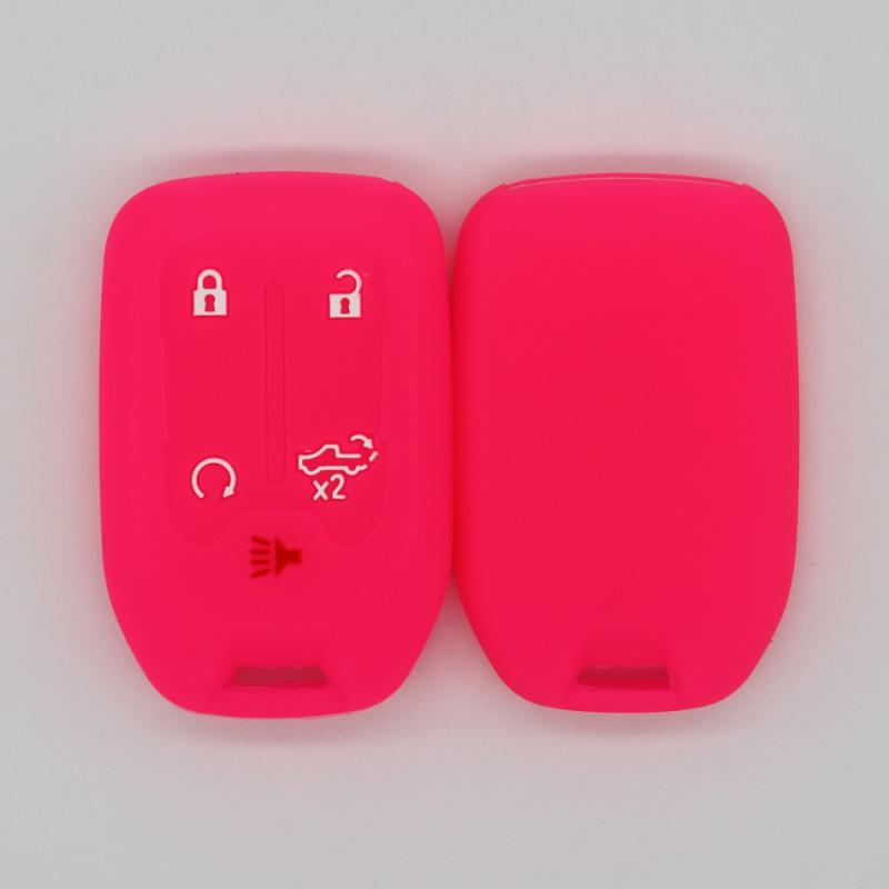 

High-quality shockproof key cover, suitable for Chevrolet GMC intelligent five-button pickup series car key bag рожевий червоний колір