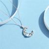 Sött Kvinligt Kristall Vit Månsten Svamp Hänge Halsband Vintage Silverfärg Bröllop För Kvinnor