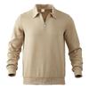 Men's Vintage Heavyweight Autumn Sweatshirt Jacquard Long-Sleeved Collared Half-Zip Top