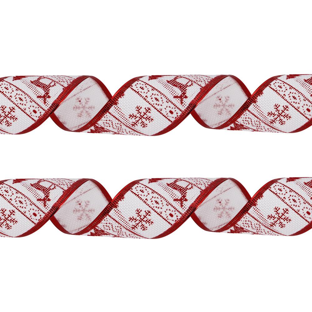 100 Yards Whimsical 5cm Christmas Ribbon With Colorful Prints For Packaging Gift