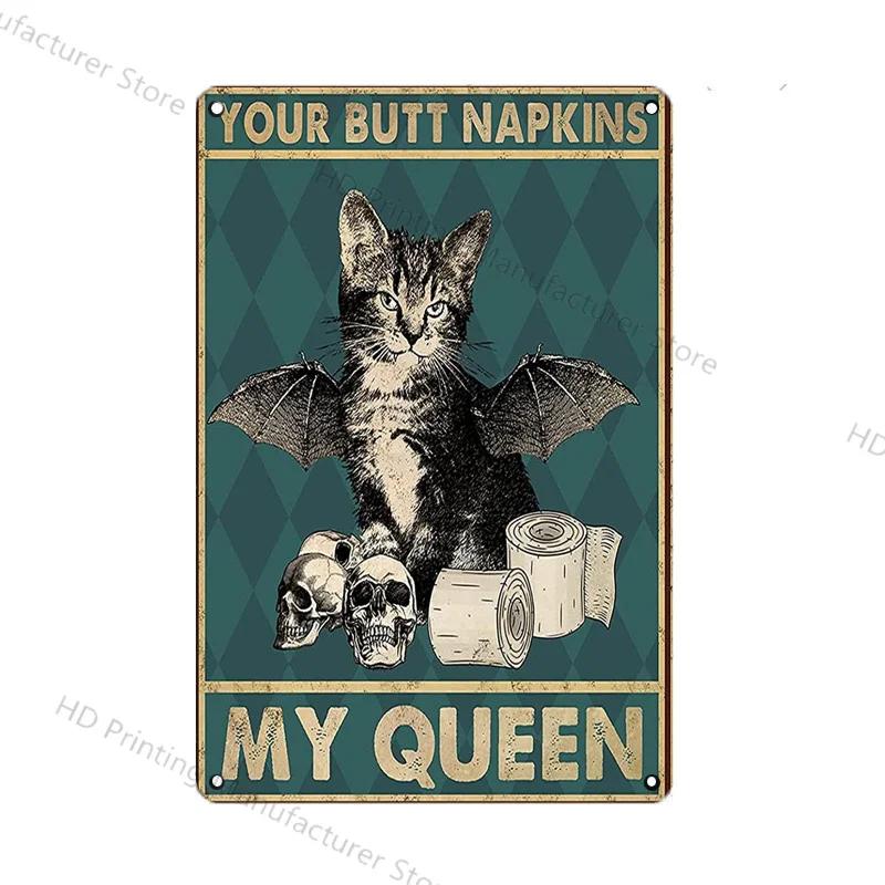Cute Cat Wall Poster Pet Decor For Kitchen Vintage Tin Sign Metal Plates Home Decoration Modern Bar Accessory Restaurant Garden