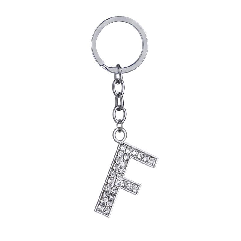 Fashion Charm 26 English Letters A-Z Alphabet Keychains Car Bag Crystal Rhinestones Alloy Name Key Chains Jewelry