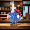 3 Piece Porch Goose Costume Set Garden Courtyard Home Front Door Decoration Blue Goose Printed Dress Red Backpack
