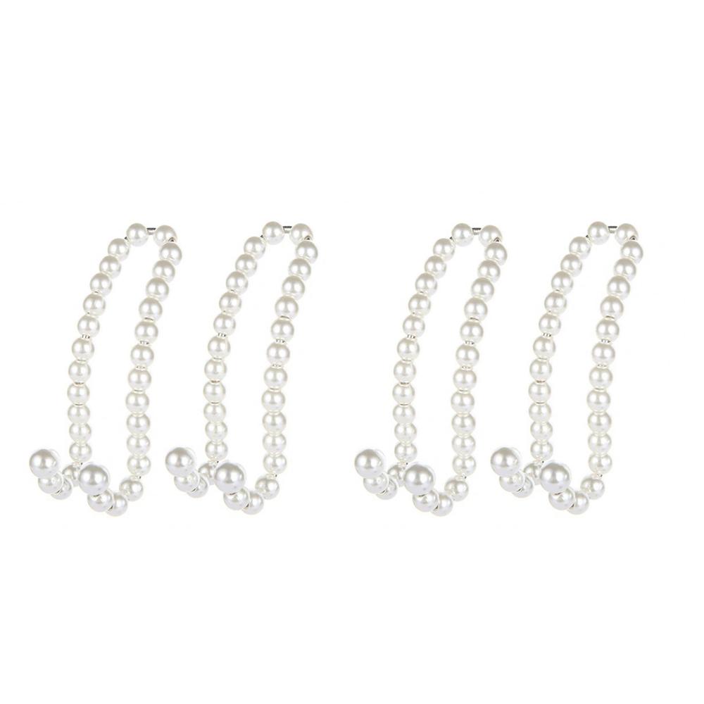 

4 Pcs Convenient Pearl Hook Storage Car Accessories 4 Pcs Car Hook Auto белый