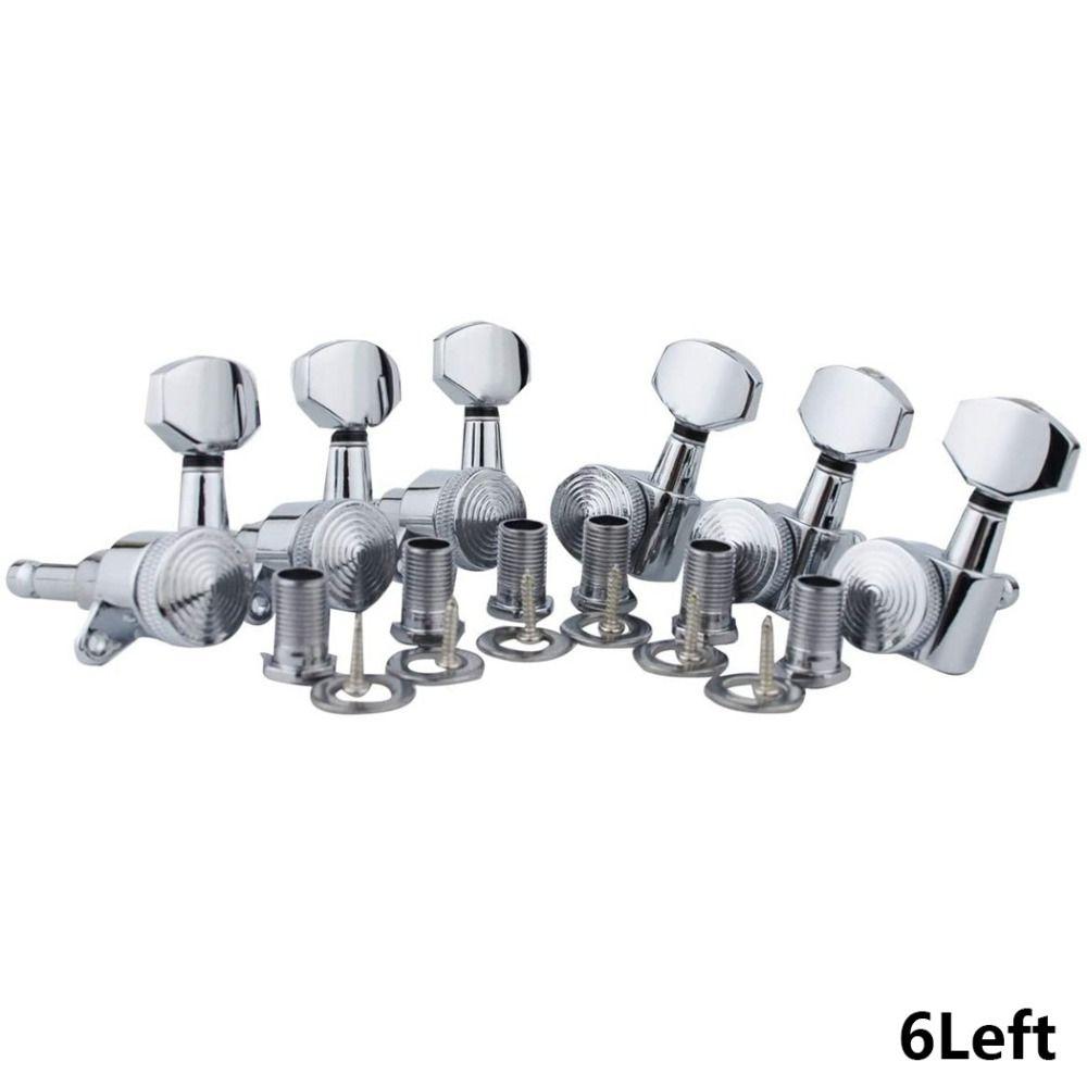 

6PCS/Set Chrome Guitar Locking Tuners Silver/Gold/Black Lock String Tuning Pegs Silver-6L