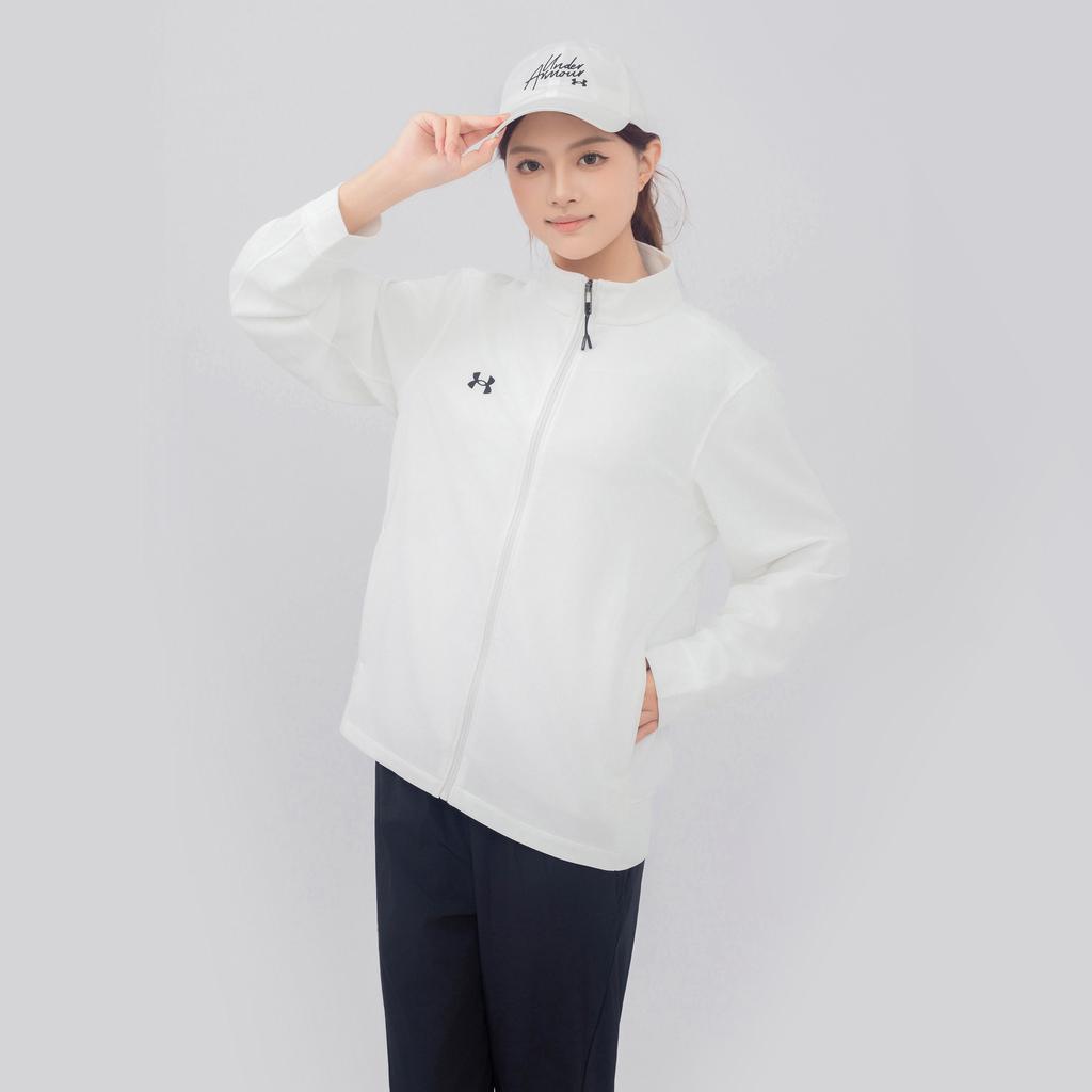 Under Armour Sports Series Womens Training Casual Versatile Knitted Stand Collar Jacket Unisex jackets White 24500402-100